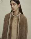SWAYING 24 Autumn and Winter Cashmere Thick Thread Flower Pattern Brushed Cardigan SW-SW24AW1T89-HZ Flower Brown